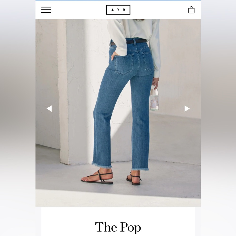 AYR “THE POP” NWOT Sz 30x27 just too long on me